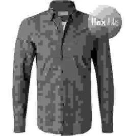 Hemd, Slim Fit, Jersey Geruchshemmend, Grau Kariert -Maenner Mode Haus  376310 norm 1