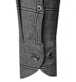 Hemd, Slim Fit, Jersey Geruchshemmend, Grau Kariert -Maenner Mode Haus  376310 norm3