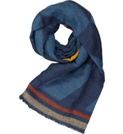 Codello Schal, Mikrofaser, Dunkelblau Gemustert
