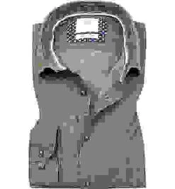 OLYMP Hemd, Body Fit, Cord, Olivgrün -Maenner Mode Haus  376656 norm 1