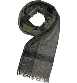 Bugatti Schal, Wolle, Dunkelgrün-navy Kariert