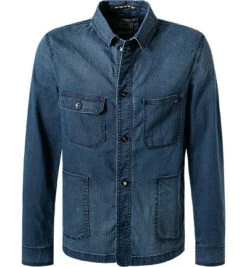 Camel Active Overshirt, Regular Fit, Baumwolle, Indigo Meliert