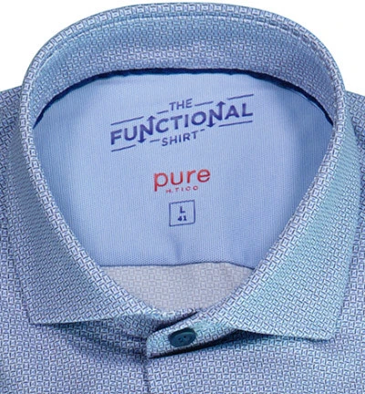 Pure Hemd, Funktionsmaterial, Mittelblau Gemustert 4 Pure Hemd, Funktionsmaterial, Mittelblau Gemustert – Bild 2