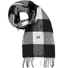 Fred Perry Schal, Wolle, Schwarz-weiß Kariert -Maenner Mode Haus  379170 norm 1