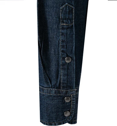 Gas Jeanshemd, Baumwolle-Leinen, Dunkelblau 5 Gas Jeanshemd, Baumwolle-Leinen, Dunkelblau – Bild 3