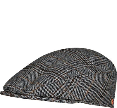 Schiebermütze, Wolle, Grau-braun Kariert 3 Schiebermütze, Wolle, Grau-braun Kariert