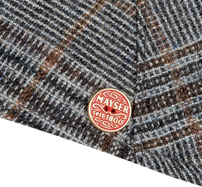 Schiebermütze, Wolle, Grau-braun Kariert 4 Schiebermütze, Wolle, Grau-braun Kariert – Bild 2