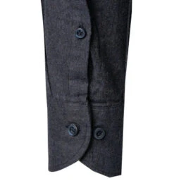 Hemd, Slim Fit, Flanell, Dunkelblau Meliert -Maenner Mode Haus  380457 norm3