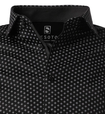 Hemd, Jersey, Dunkelblau Gemustert 4 Hemd, Jersey, Dunkelblau Gemustert – Bild 2