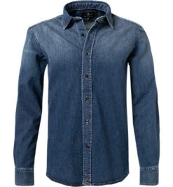 7 For All Mankind Jeanshemd, Baumwoll-Stretch, Mittelblau