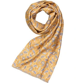 Schal, Seide, Ockergelb Gemustert