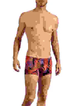 Badetrunk, Mikrofaser, Orangerot-blau -Maenner Mode Haus  383834 norm 1