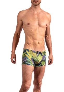 Badetrunk, Mikrofaser, Grün-blau Gemustert