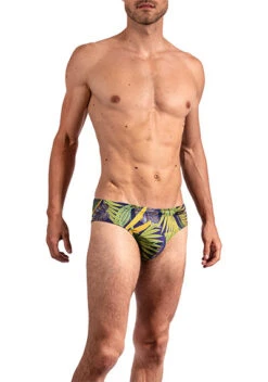 Badeslip, Mikrofaser, Grün-blau Gemustert