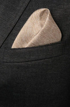 Einstecktuch, Seide, Sand Meliert -Maenner Mode Haus  384207 norm2