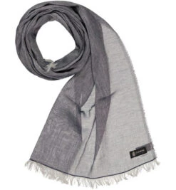 Schal, Leinen, Dunkelblau Meliert