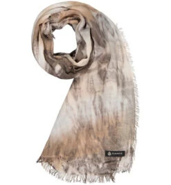 Schal, Viskose, Braun Meliert