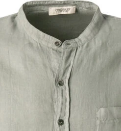 Hemd, Reines Leinen, Hellgrau -Maenner Mode Haus  385328 norm2