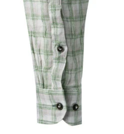 OLYMP Hemd, Body Fit, Reines Leinen, Grün Kariert -Maenner Mode Haus  385423 norm3