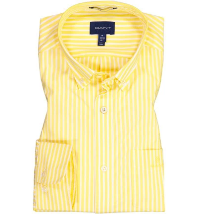 Gant Hemd, Regular Fit, Popeline, Gelb-weiß Gestreift 3 Gant Hemd, Regular Fit, Popeline, Gelb-weiß Gestreift