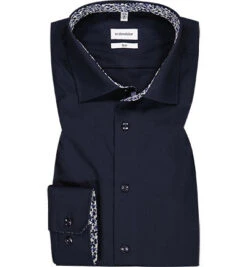 Seidensticker Hemd, Slim Fit, Baumwolle, Nachtblau