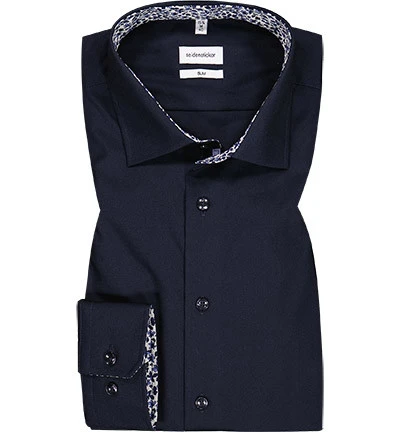 Seidensticker Hemd, Slim Fit, Baumwolle, Nachtblau 3 Seidensticker Hemd, Slim Fit, Baumwolle, Nachtblau