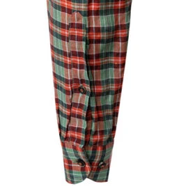 OLYMP Hemd, Body Fit, Reines Leinen, Rot-grün Kariert -Maenner Mode Haus  387461 norm3