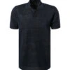 Polo-Shirt, Leinen-Strick, Nachtblau -Maenner Mode Haus  387563 norm
