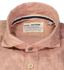 Hemd, Shaped Fit, Reines Leinen CO2-Neutral, Aprikot Gemustert -Maenner Mode Haus  388496 norm2