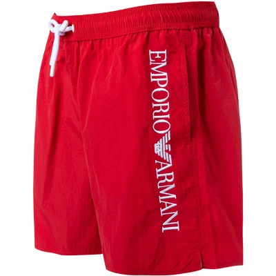 Emporio Armani Badeshorts, Mikrofaser, Rubinrot 4 Emporio Armani Badeshorts, Mikrofaser, Rubinrot – Bild 2