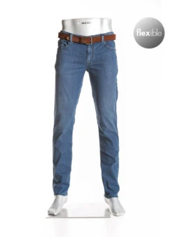 Alberto Jeans Pipe, Regular Fit, Baumwoll-Stretch 9oz, Dunkelblau