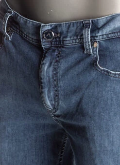 Alberto Jeans Pipe, Regular Fit, Baumwoll-Stretch 9oz, Dunkelblau -Maenner Mode Haus  390969 norm4