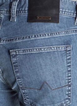 Alberto Jeans Pipe, Regular Fit, Baumwoll-Stretch 9oz, Dunkelblau -Maenner Mode Haus  390969 norm6