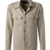 Oscar Jacobson Overshirt, Reines Leinen, Beige -Maenner Mode Haus  391081 norm