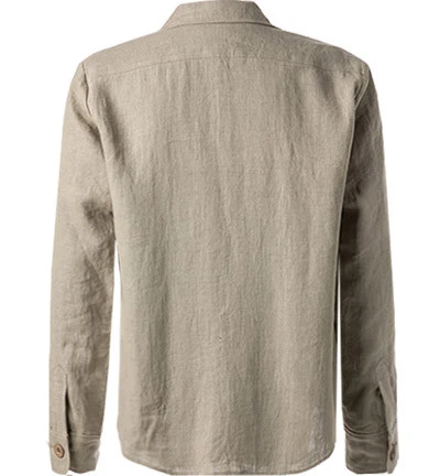 Oscar Jacobson Overshirt, Reines Leinen, Beige 4 Oscar Jacobson Overshirt, Reines Leinen, Beige – Bild 2