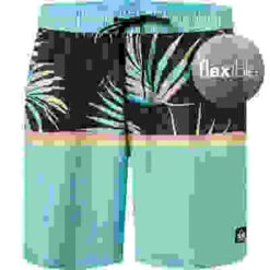 Quiksilver Badeshorts, Mikrofaser, Helltürkis Gemustert -Maenner Mode Haus  392189 norm 1