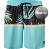 Quiksilver Badeshorts, Mikrofaser, Helltürkis Gemustert -Maenner Mode Haus  392189 norm