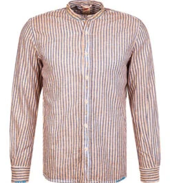 BOB Hemd, Leinen, Mango-blau Gestreift