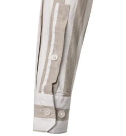 Strellson Hemd, Baumwoll-Leinen, Taupe-weiß Gestreift -Maenner Mode Haus  392582 norm3