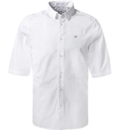 Calvin Klein Kurzarmhemd, Slim Fit, Popeline, Weiß