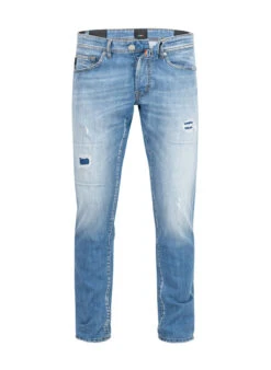 Jeans 19-80, Slim Fit, Baumwoll-Stretch, Light Sky Destroyed