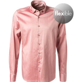 OLYMP Hemd, Body Fit, Mikrofaser-Lyocell Feuchtigkeitsregulierend, Rot