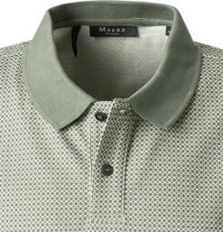 Polo-Shirt, Pima Baumwoll-Piqué, Eukalyptus-weiß Gemustert -Maenner Mode Haus  393895 norm2