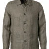 Overshirt, Tailored Fit, Reines Leinen, Olivgrün -Maenner Mode Haus  394164 norm