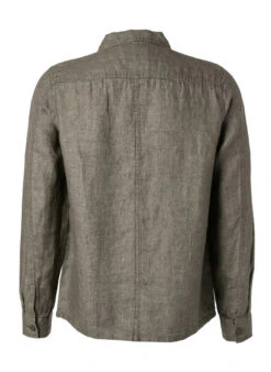 Overshirt, Tailored Fit, Reines Leinen, Olivgrün -Maenner Mode Haus  394164 norm2