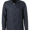Overshirt, Tailored Fit, Reines Leinen, Nachtblau -Maenner Mode Haus  394165 norm