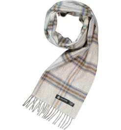 Schal, Reines Kaschmir, Beige Kariert