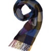 Eagle Schal, Lammwolle, Blau-bordeaux Kariert