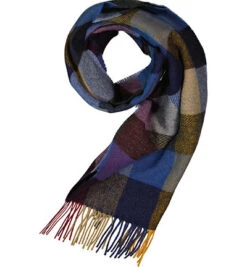 Eagle Schal, Lammwolle, Blau-bordeaux Kariert