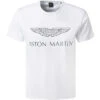 Hackett T-Shirt, ASTON MARTIN, Baumwolle, Weiß -Maenner Mode Haus  395390 norm